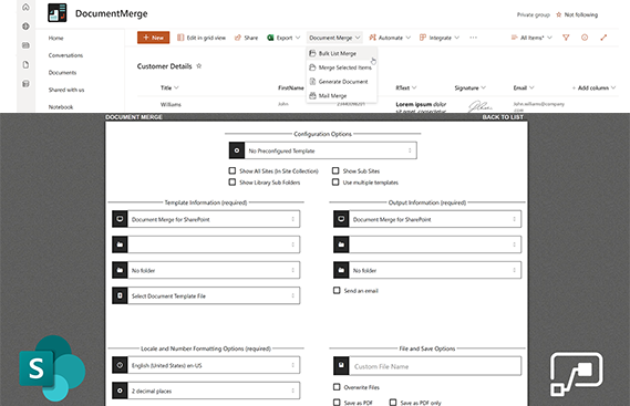 SharePoint Document Merge